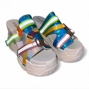 Iridescent Platform Sandals